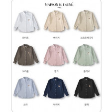 메종키츠네 폭스헤드 포켓 옥스포드 셔츠