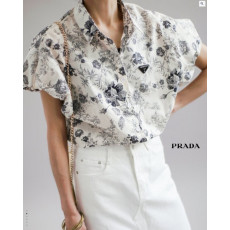 프라다 여성 비비로랜 반팔 블라우스