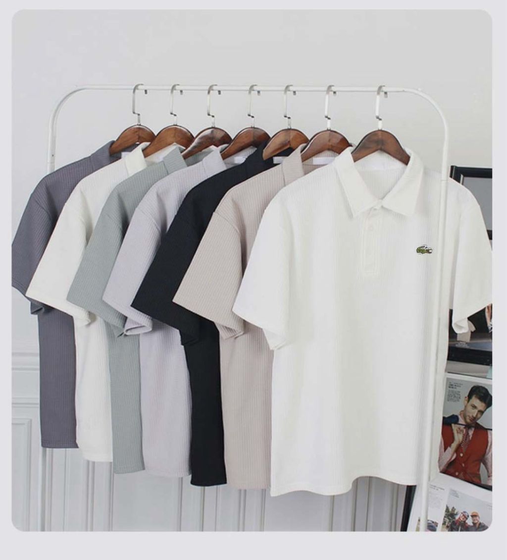 라코스테 쿨 와플 카라 반팔 니트