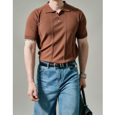 로로피아나 린넨 머슬 카라 반팔 니트