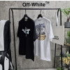 오프화이트 스컬 하프 반팔티