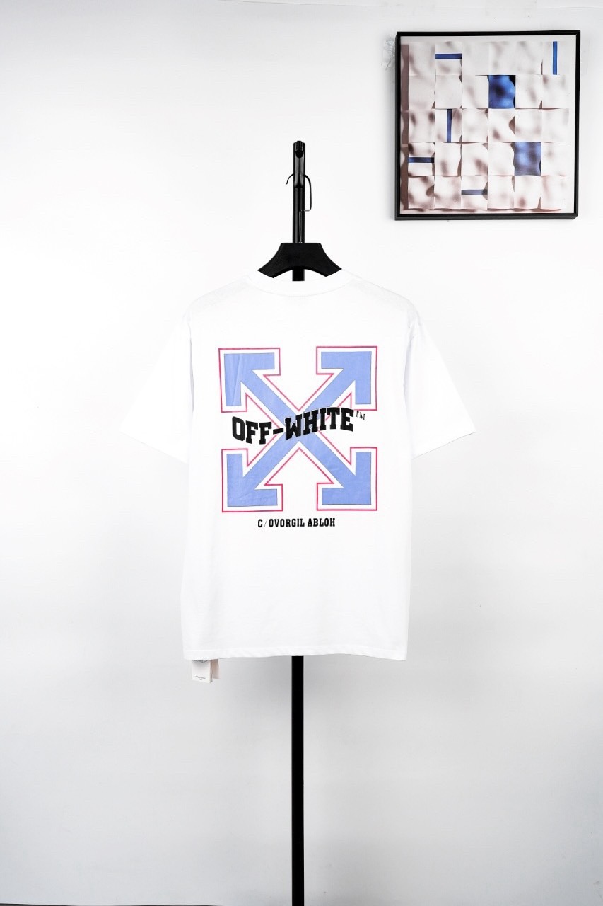 오프화이트 바시티 애로우 반팔티