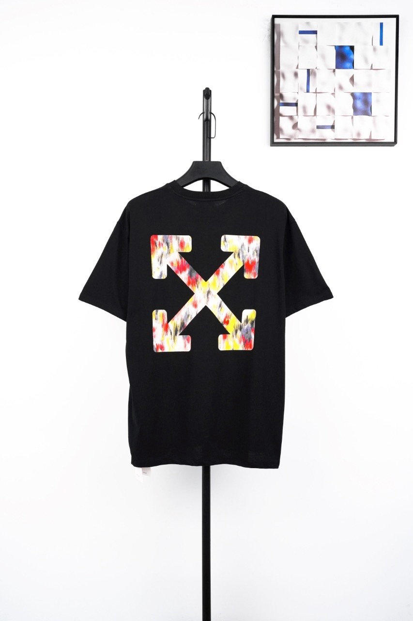 오프화이트 키즈 로고 애로우 반팔티