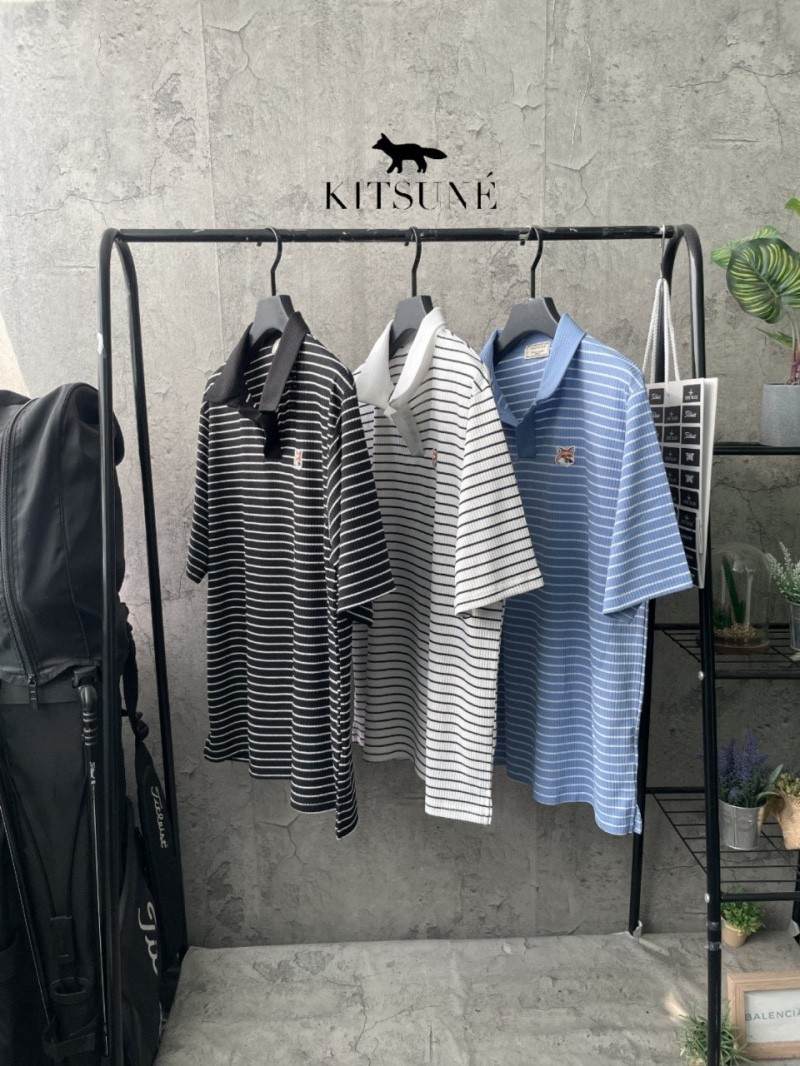 메종키츠네 아이스 단가라 반팔 오픈 카라티