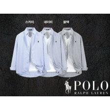 폴로 랄프로렌 오버 스트라이프 잔줄 로고 셔츠