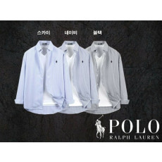 폴로 랄프로렌 오버 스트라이프 잔줄 로고 셔츠