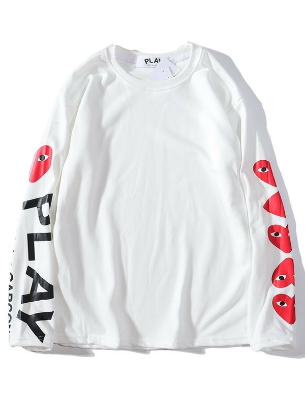 꼼데가르송 양팔 나염 슬리브 로고 긴팔티