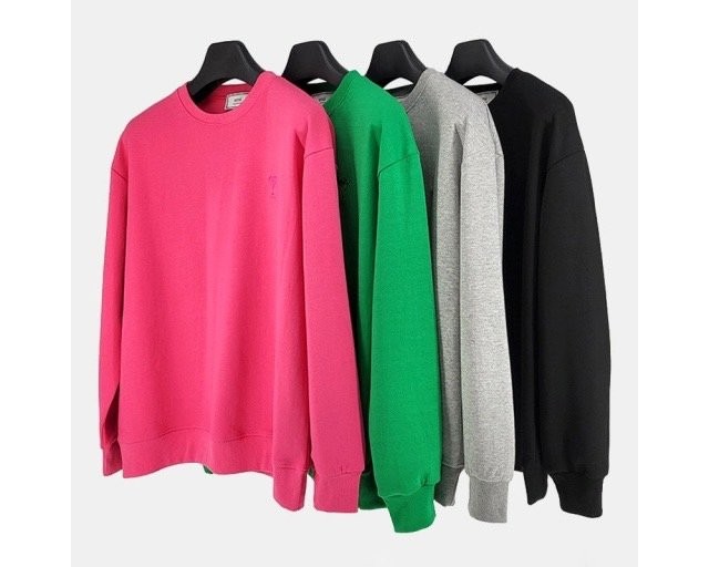 아미 스몰 하트 로고 컬러풀 맨투맨