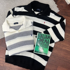 폴로 플로우 펀칭 카라 니트