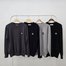 스톤아일랜드 캐시 자수 패치 로고 긴팔 니트