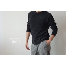 스톤아일랜드 와펜 패치 골지 니트