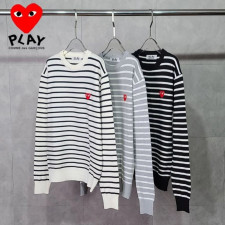 꼼데가르송 레드 와펜 스트라이프 니트