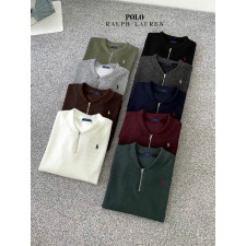 폴로 반집업 골지 니트 맨투맨