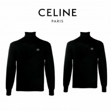 셀린느 트리오페 자수 터틀넥 폴라 니트