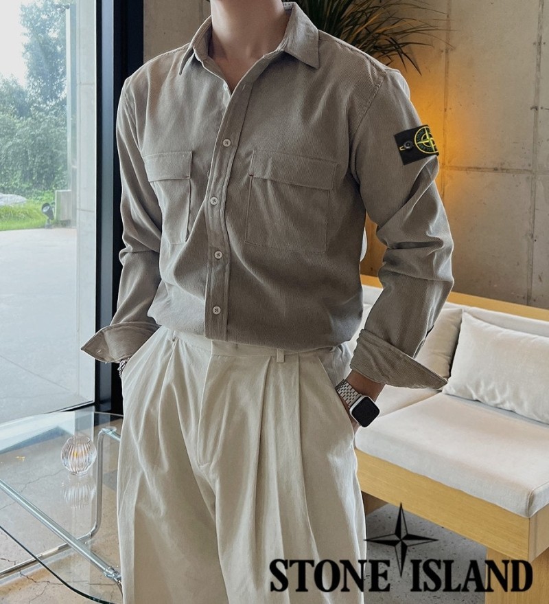 스톤아일랜드 투포켓 코듀로이 셔츠