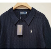 폴로 케이블 카라넥 반팔 니트