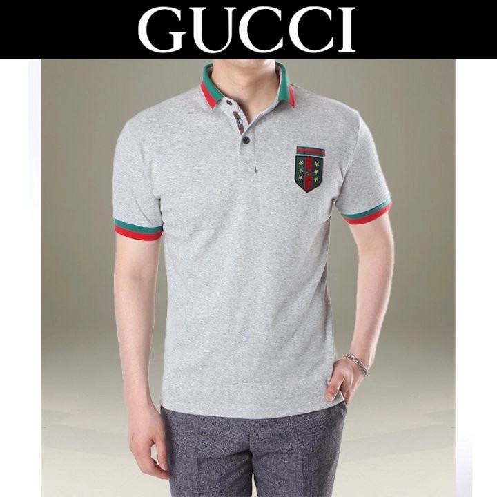 구찌 벌 방패 반팔 카라티