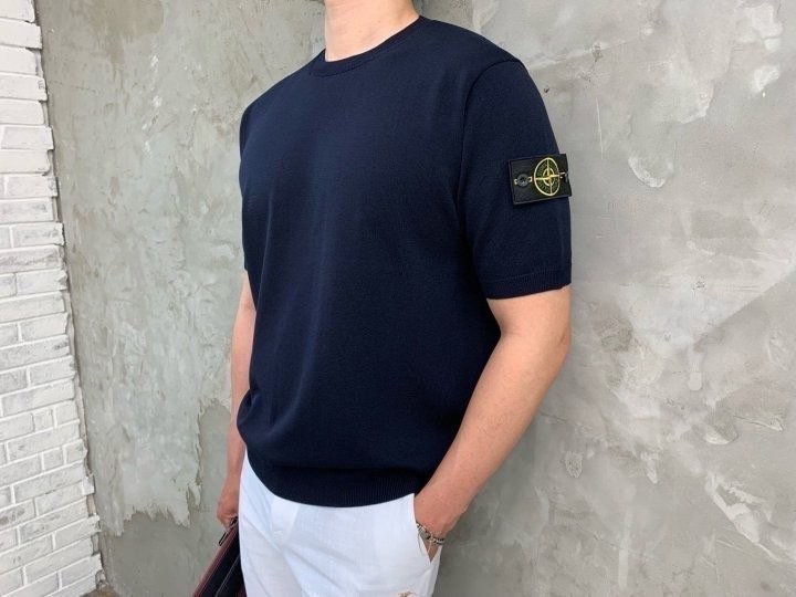 스톤아일랜드 라운드 반팔 니트