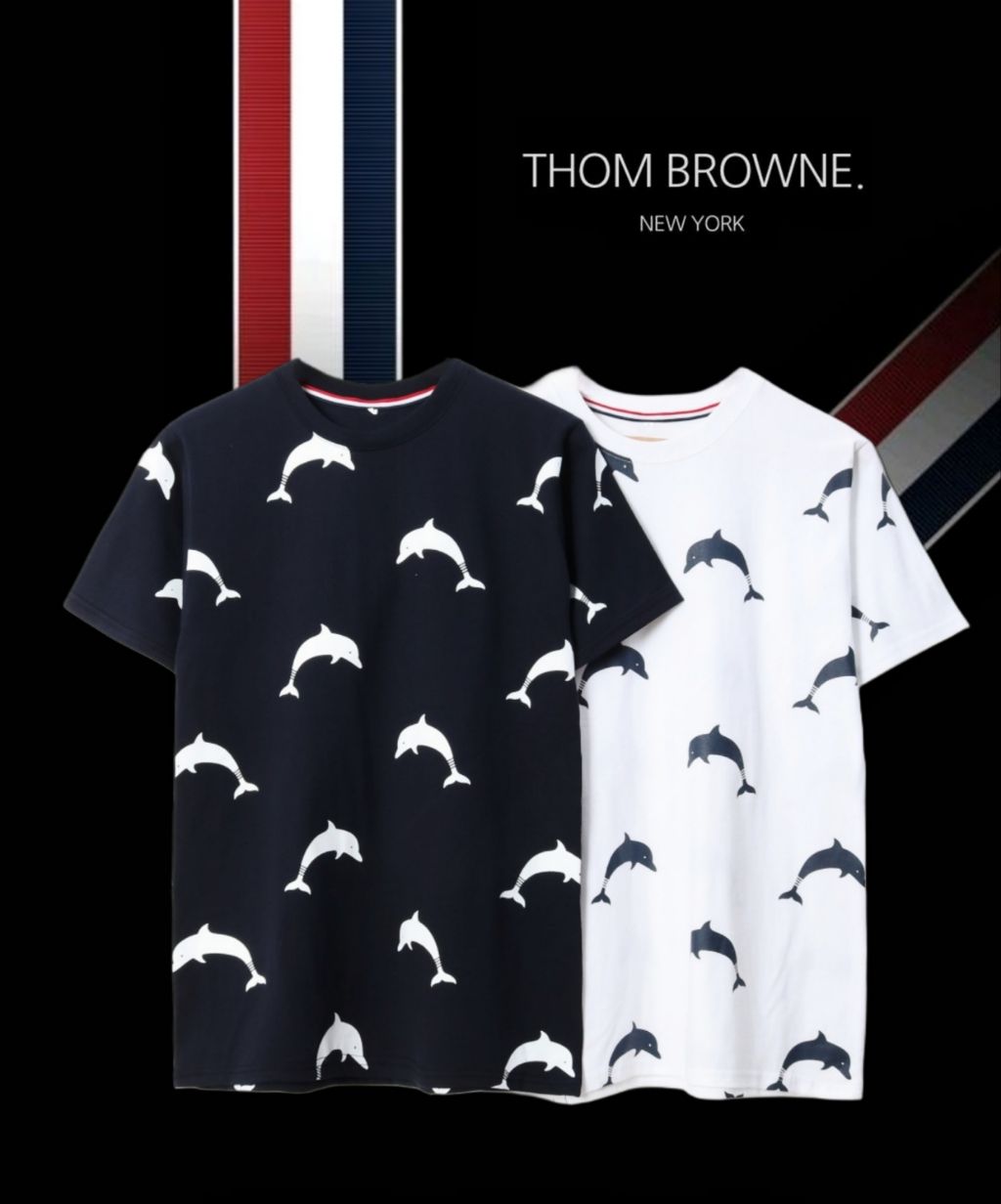 톰브라운 멀티 돌핀 사선 완장 반팔티