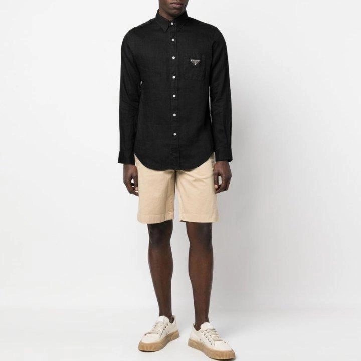 프라다 플레이트 린넨 셔츠