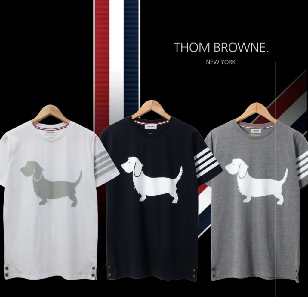 톰브라운 강아지 사선 완장 반팔티