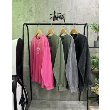 스투시 X 나이키 콜라보 월드 로고 피그먼트 긴팔티