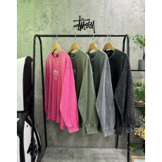 스투시 X 나이키 콜라보 월드 로고 피그먼트 긴팔티