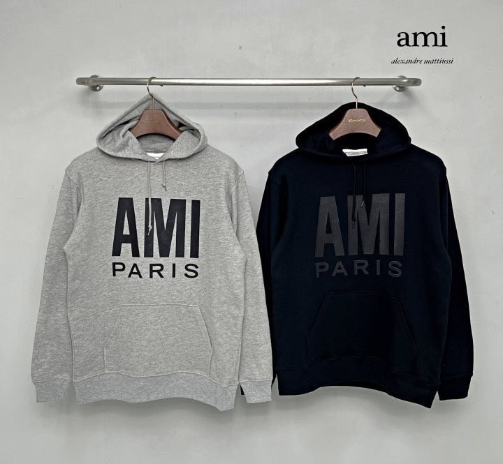아미 빅로고 후드티