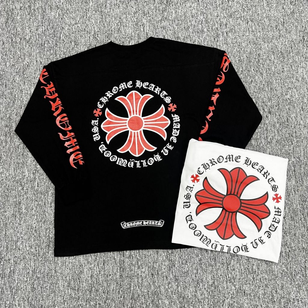 크롬하츠 할리우드 레드 로고 슬라브 긴팔티