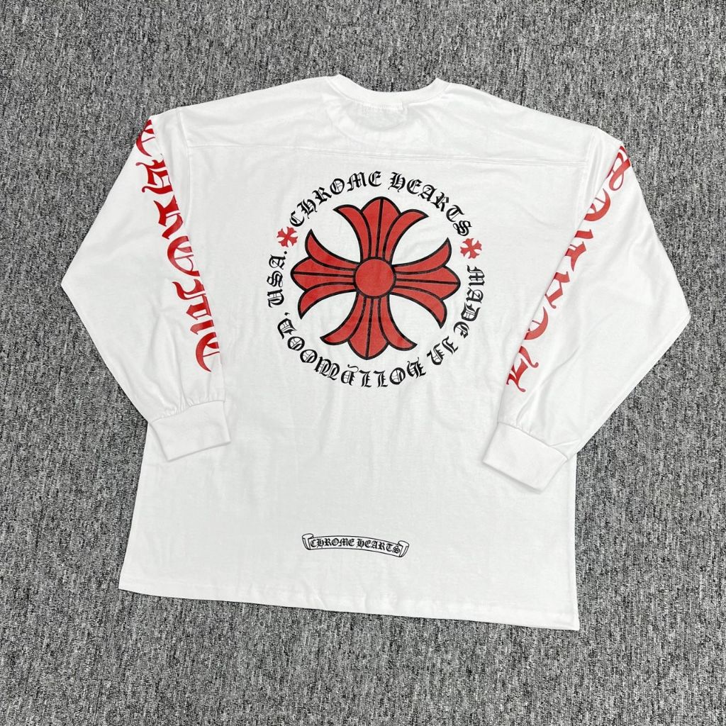 크롬하츠 할리우드 레드 로고 슬라브 긴팔티