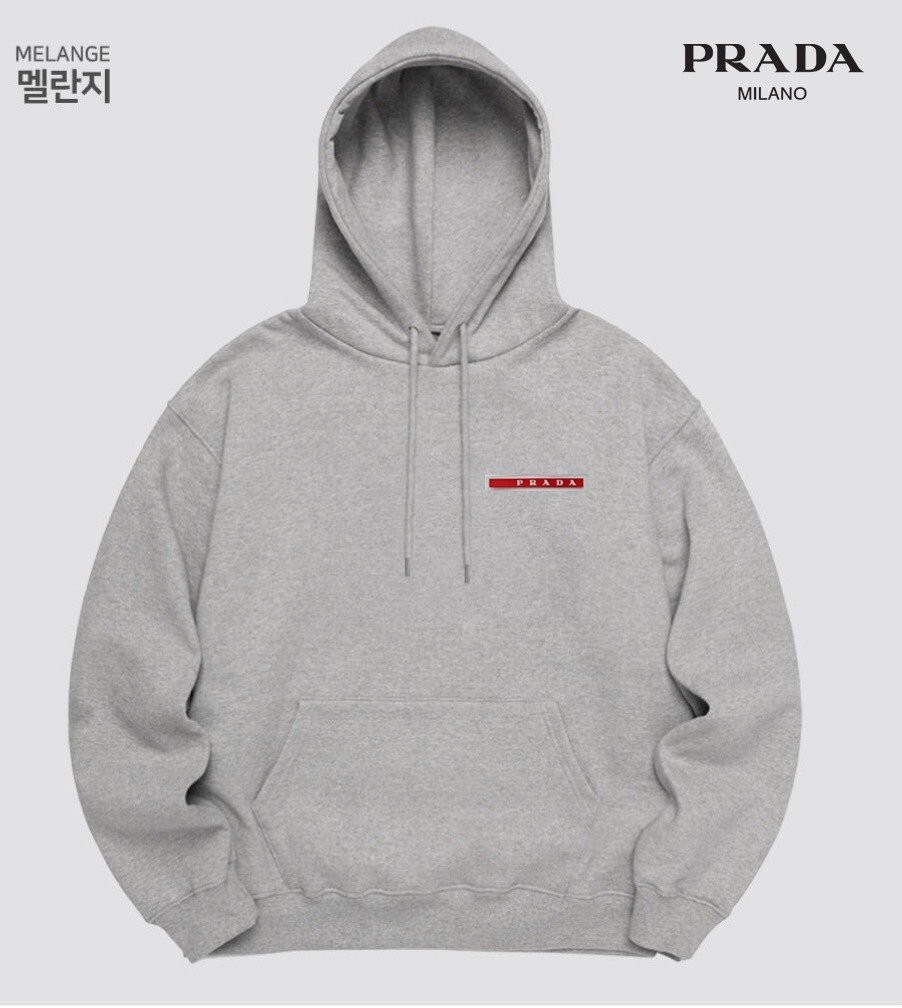 프라다 레드 라인 후드티