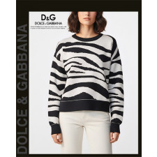 돌체앤가바나 여성 8253 지브라 시보리 라운드 니트