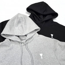 아미 화이트 로고 후드티