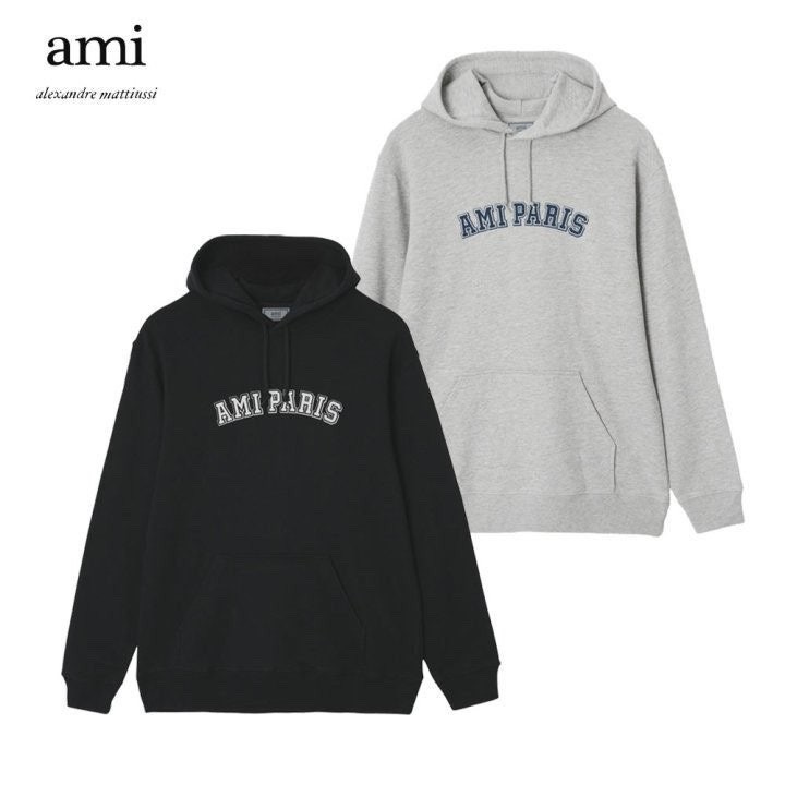 아미 레터링 로고 후드티