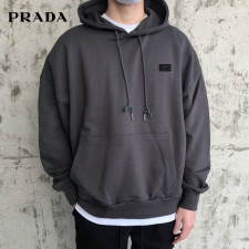 프라다 사각 로고 후드티