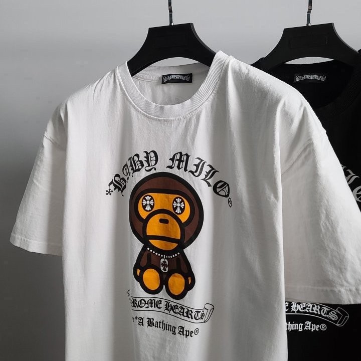 베이프 X 크롬하츠 콜라보 베이비 오버핏 반팔티