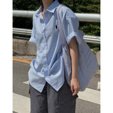 폴로 스트라이프 옥스포드 반팔 셔츠