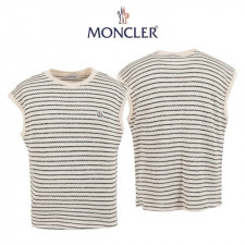 몽클레어 라운드 스트라이프 니트 베스트 조끼