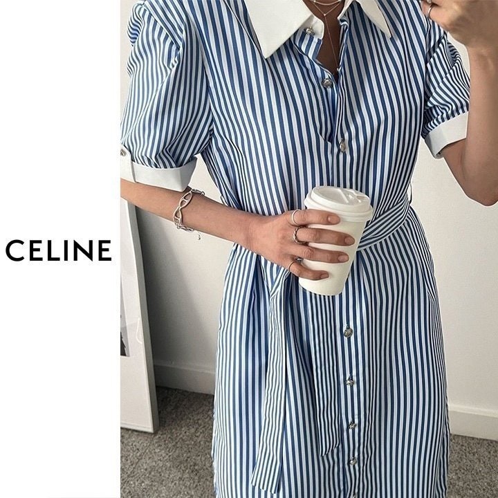 셀린느 여성 토미 스트라이프 원피스