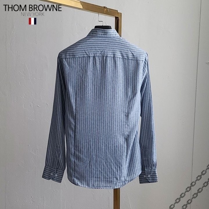 톰브라운 린넨 마린 스트라이프 셔츠