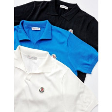 몽클레어 오픈 카라 반팔 니트