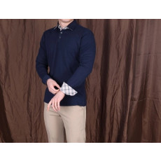 버버리 소매 체크 긴팔 카라티