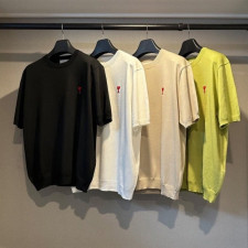 아미 드 꾀흐 엠브로이더리 라운드 반팔 니트