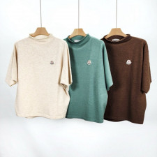 몽클레어 여성 소프트 반목 5부 반팔 니트