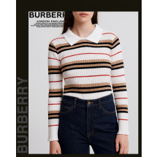 버버리 여성 25-843 리본 타이 카라 니트