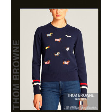 톰브라운 여성 25-841 멀티플 헥터 라운드 니트