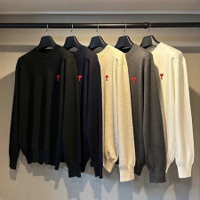 아미 드 꾀흐 엠브로이더리 크루넥 니트