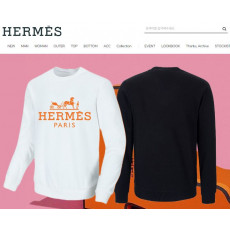 에르메스 오렌지 로고 스타일링 맨투맨