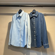 폴로 여성 멀티 자수 노포켓 데님 셔츠