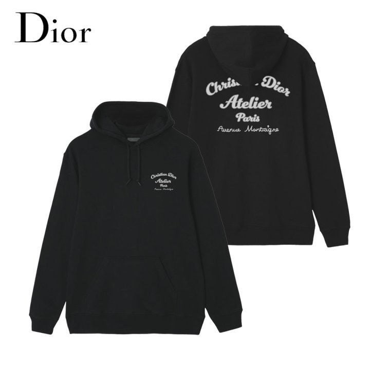 디올 아뜰리에 로고 후드티